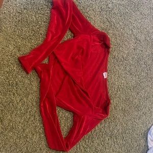 Garage Red Crop Top Long sleeve